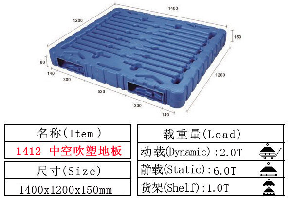 吹塑托盘 中空吹塑托盘 1400*1200