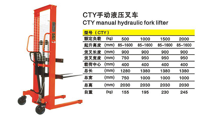 CTY手动液压叉车