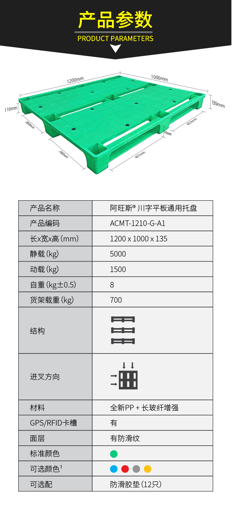 长玻纤增强新型塑料托盘